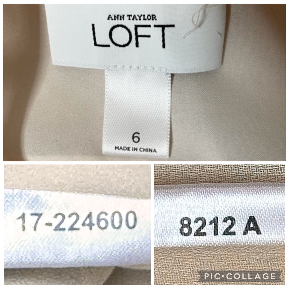 LOFT Womens Dress Tan Floral Sleeveless Ruffle V-neck Neckline Knee Length Sz 6 - Picture 15 of 15